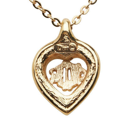 Dior Logo Heart Rhinestone Necklace