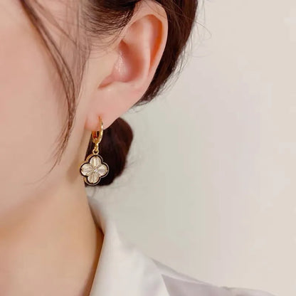 Crystal Four-Leaf Clover Pendant Earrings