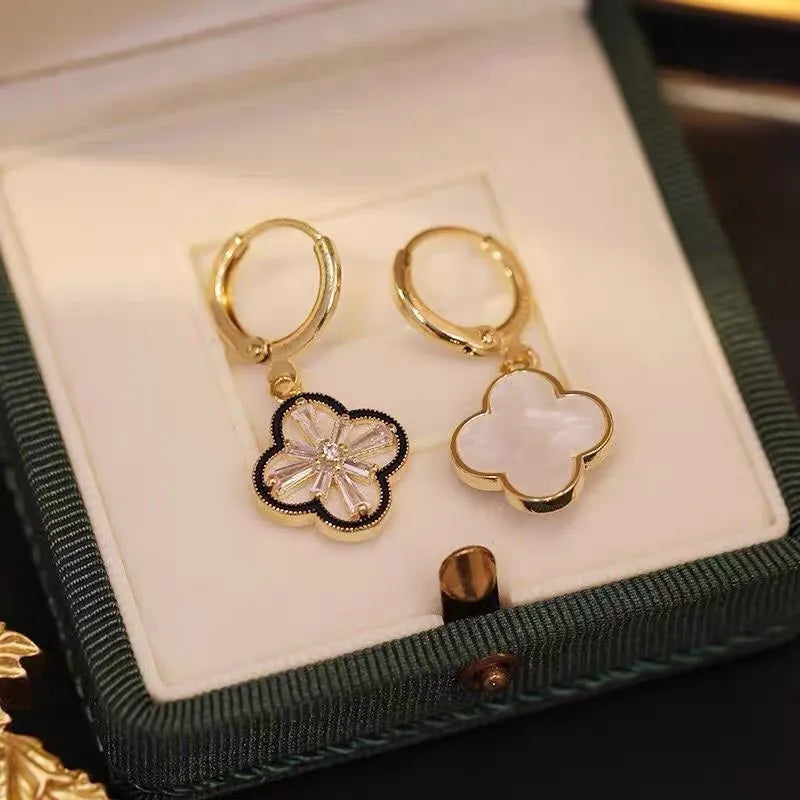 Crystal Four-Leaf Clover Pendant Earrings