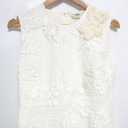 Fendi Mink Fur Corsage Jacquard Dress