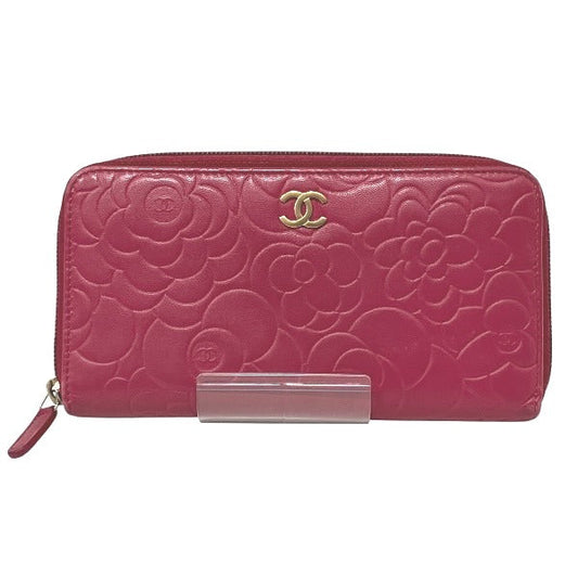 Chanel Camellia Lambskin Long Wallet