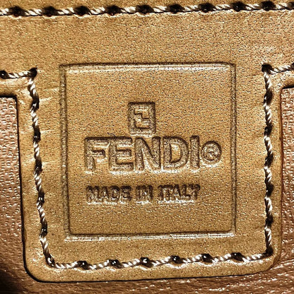 Fendi Zucca Canvas Wool Leather Boston Bag