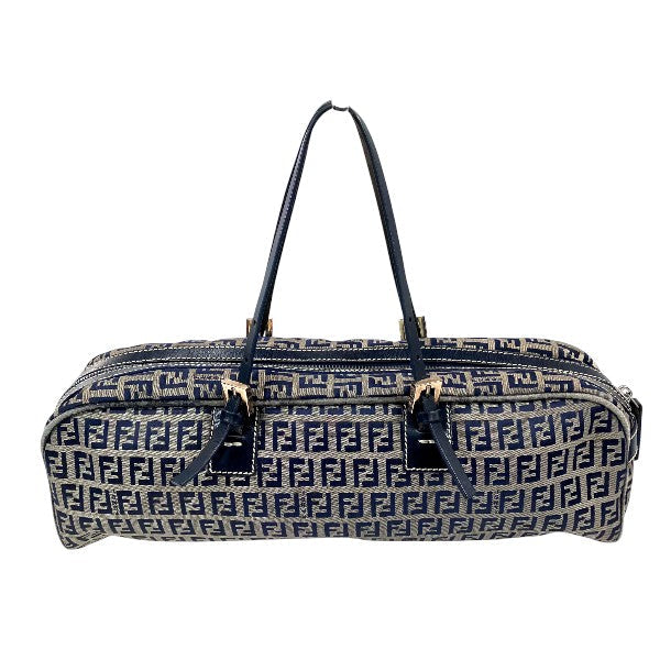 Fendi Zucchino Nylon Leather Handbag