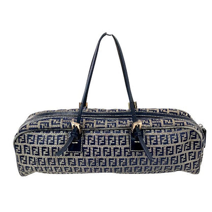 Fendi Zucchino Nylon Leather Handbag