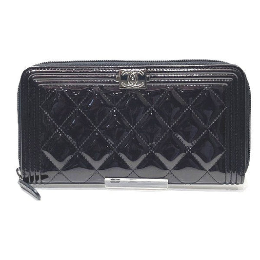 Chanel Boy Chanel Patent Leather Long Wallet
