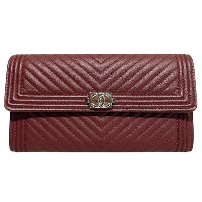 Chanel Boy Chanel Long Flap Wallet Lambskin Wallet
