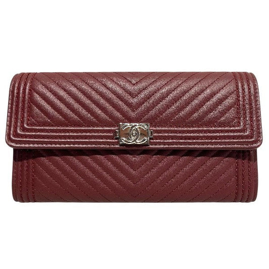 Chanel Boy Chanel Long Flap Wallet Lambskin Wallet