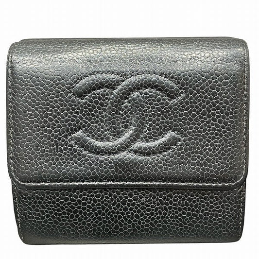 Chanel Coco Mark Caviar Skin Trifold Wallet