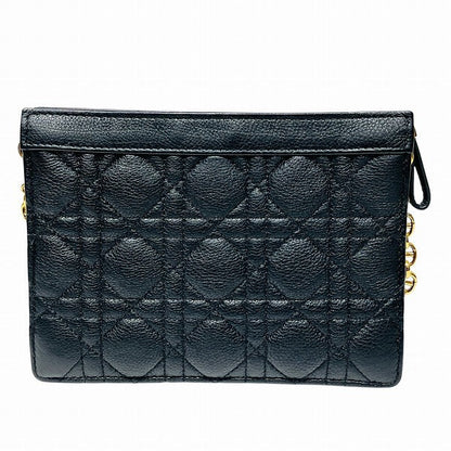 Dior Caro Zip Pouch Calfskin 2way Shoulder Bag