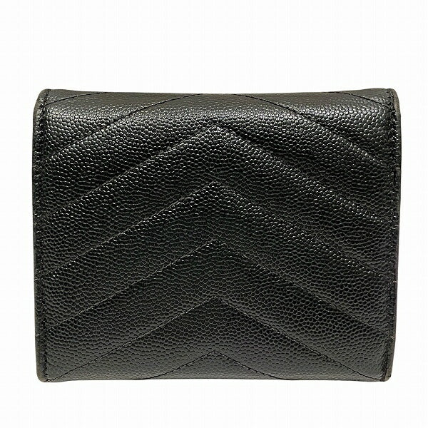Saint Laurent Quilted V Stitch Leather Trifold Wallet