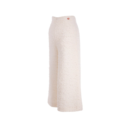 Chanel size 34 wide leg pents tweed white