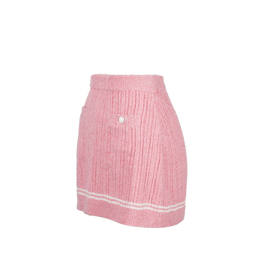 Chanel Size 38 22P Knit Skirt Viscose/Cotton/Polyamide Light Pink