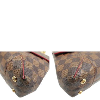LOUIS VUITTON Caissa Chain Damier Ebene Clutch Shoulder Bag Brown