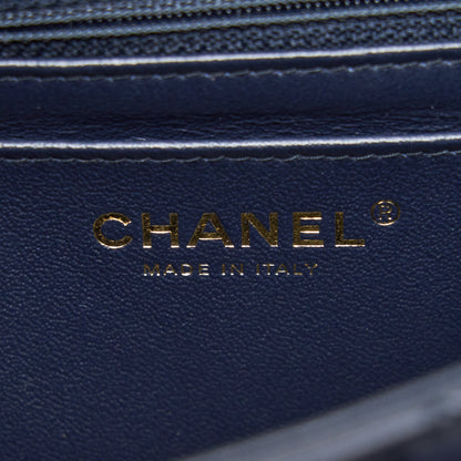 Chanel Mini Rectangular Flap Bag Lambskin Navy L