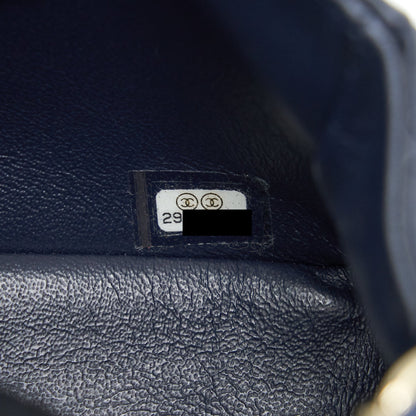 Chanel Mini Rectangular Flap Bag Lambskin Navy L