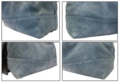 CHANEL Leather Coco Cabas Denim Shoulder Bag