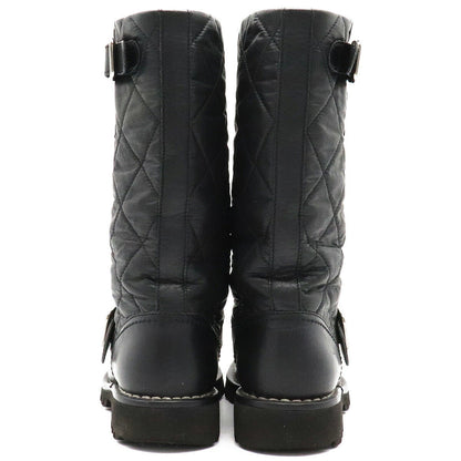 Chanel Matelasse Leather Coco Mark Engineer Boots