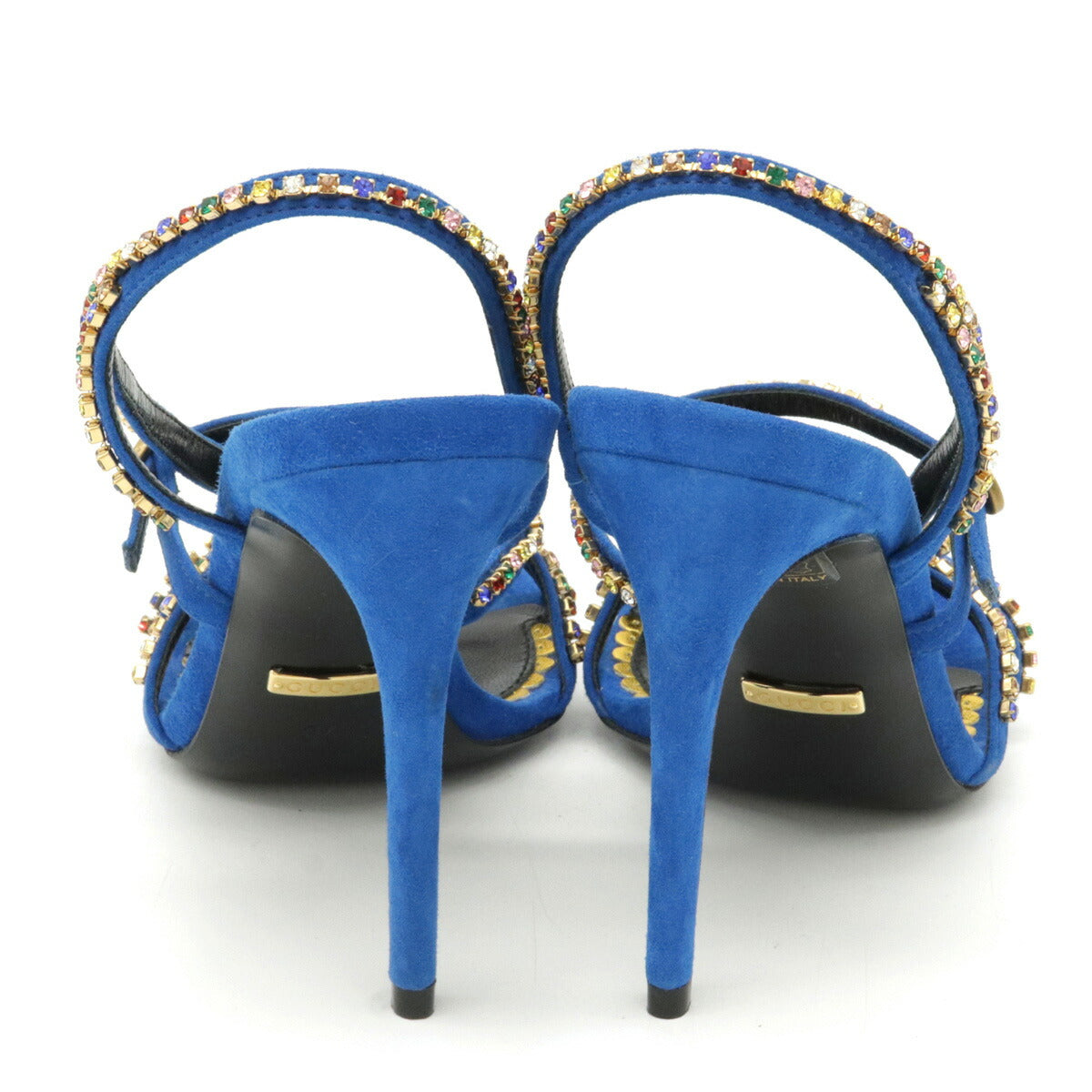 Gucci Suede Heart Sandal High Heel Sandals Blue