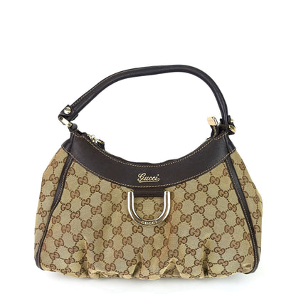 Gucci D-Ring Small Monogram Canvas Hobo Bag