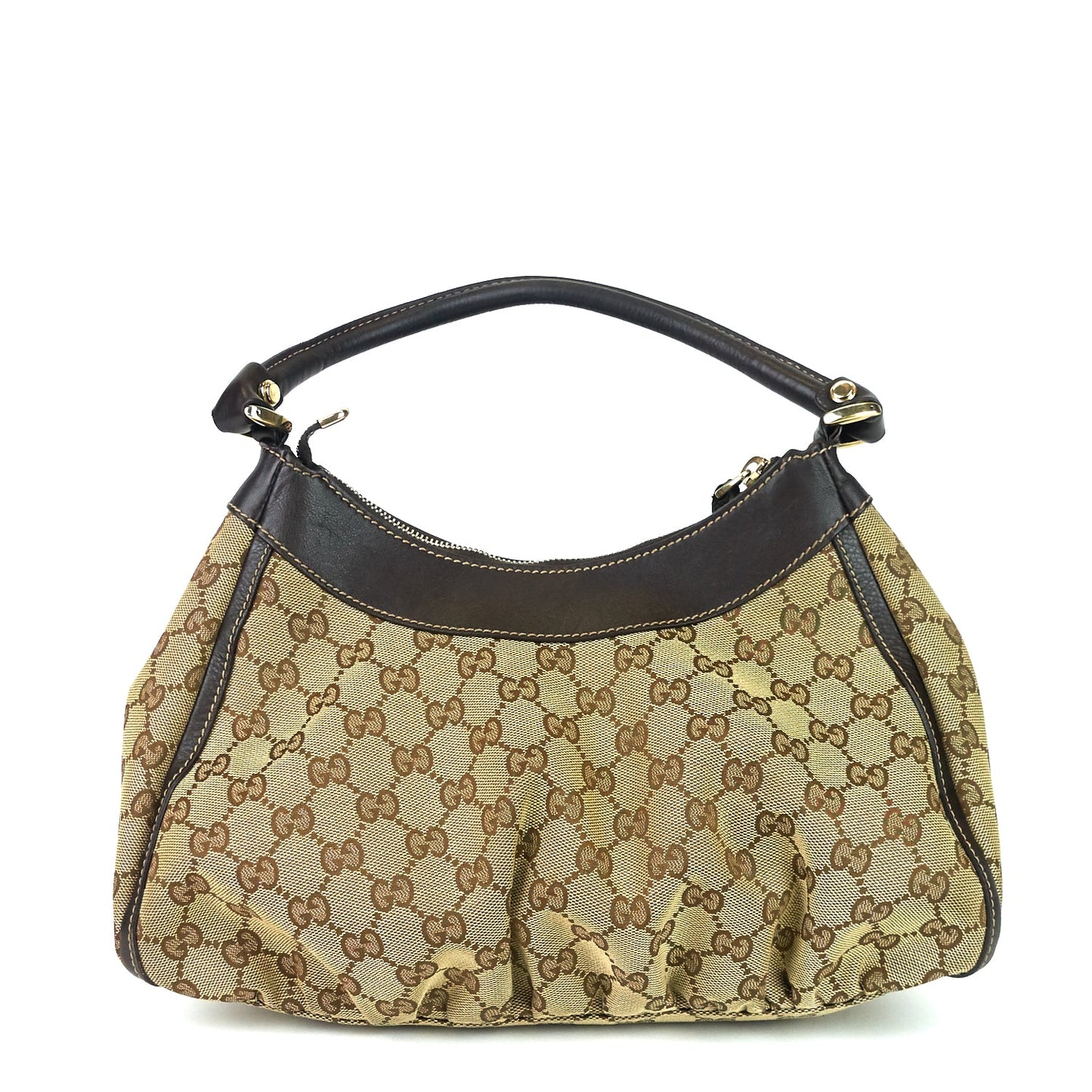 Gucci D-Ring Small Monogram Canvas Hobo Bag