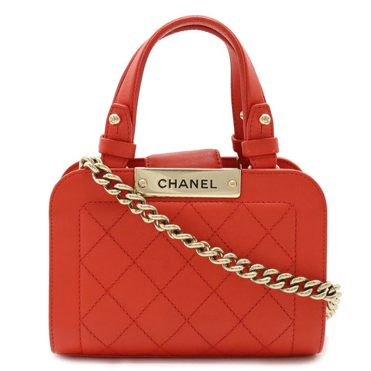 Chanel Leather Matelassé 2way Handbag