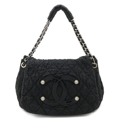 Chanel Nylon Enamel Coco Mark 2way Chain Bag Black