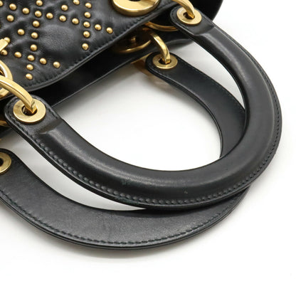 Christian Dior Leather Lady Dior 2way Handbag