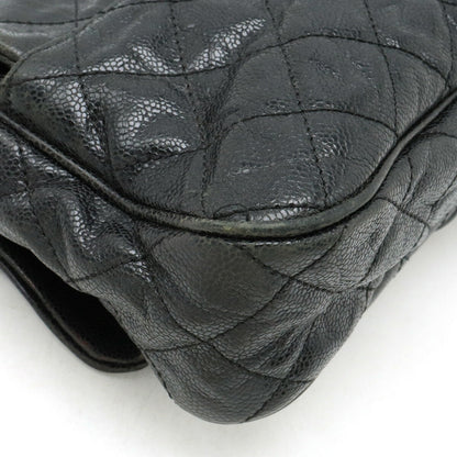 Chanel Caviar Skin Matelasse Coco Mark Chain Shoulder Bag Leather Black