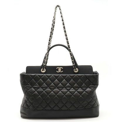 Chanel Leather Matelassé Portobello 2way Bag Black