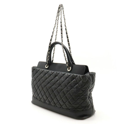 Chanel Leather Matelassé Portobello 2way Bag Black
