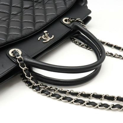 Chanel Leather Matelassé Portobello 2way Bag Black