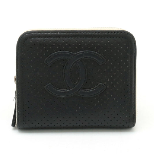 Chanel Leather Coco Mark Card Case Business Card Holder