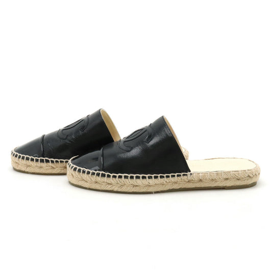 Chanel Coco Mark Leather Espadrille Sandals