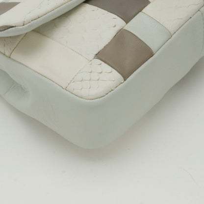 Chanel Leather Python Patchwork Coco Mark Chain Shoulder Bag
