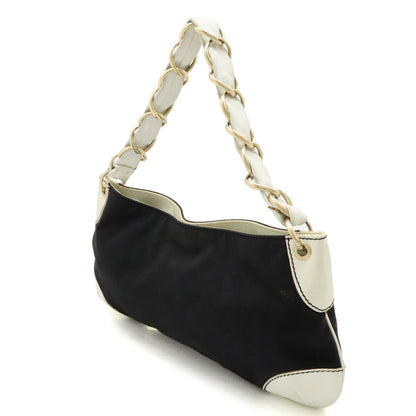 Chanel Coco Mark Canvas Leather Shoulder Bag