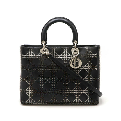 Christian Dior Leather Lady Dior 2way Bag