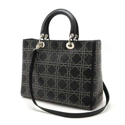 Christian Dior Leather Lady Dior 2way Bag