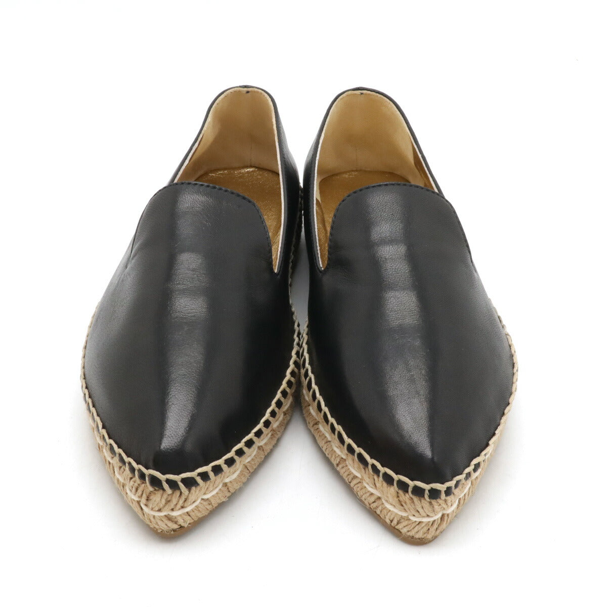 Prada Leather Espadrille Flat Shoes Slip-on