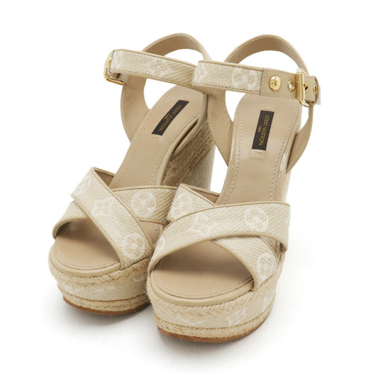 Louis Vuitton Monogram Starboard Wedge Sandals CL1122
