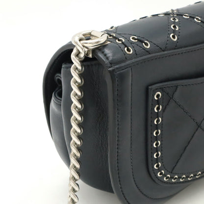 Chanel Leather Coco Eyelet Coco Mark Round Mini Chain Shoulder Bag A69993