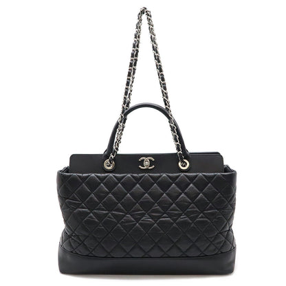 Chanel Leather Portobello Matelasse 2way Bag Black