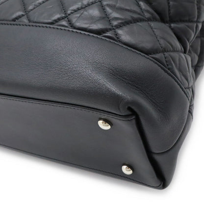 Chanel Leather Portobello Matelasse 2way Bag Black