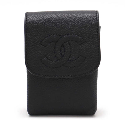 Chanel Caviar Skin Coco Mark Cigarette Case Leather A13511