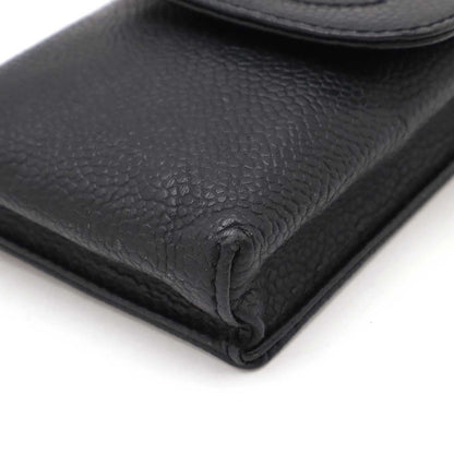 Chanel Caviar Skin Coco Mark Cigarette Case Leather A13511