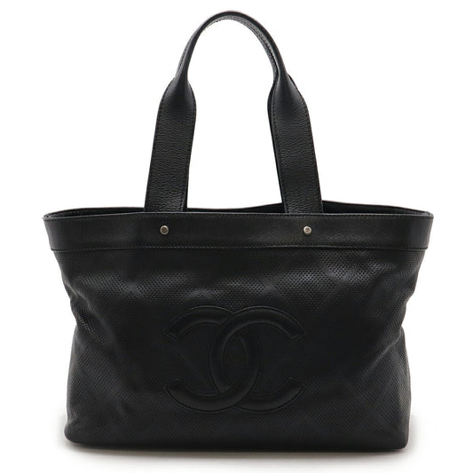 Chanel Leather Coco Mark Punching 2way Tote Bag A33936
