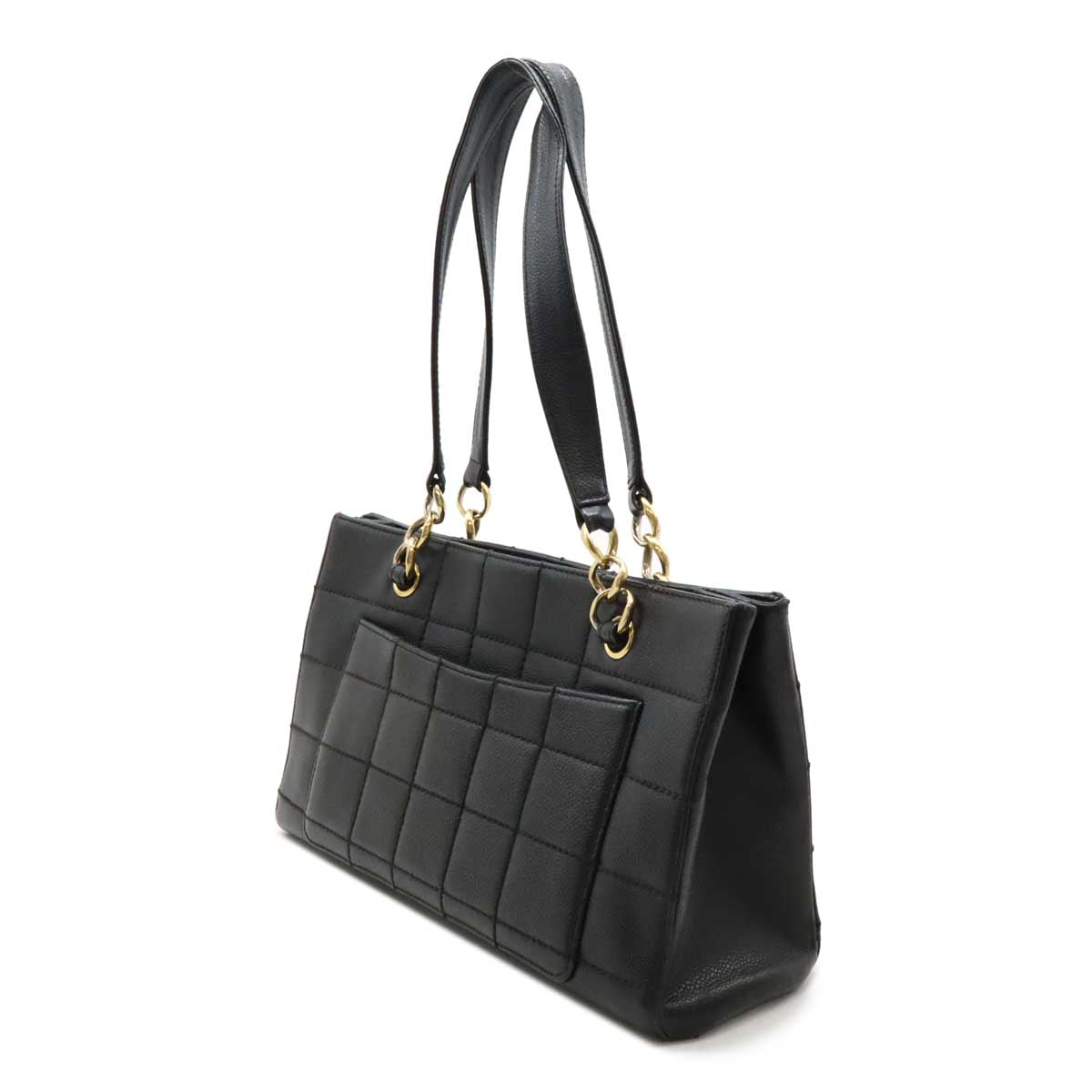 Chanel Caviar Skin Choco Bar 2way Tote Bag