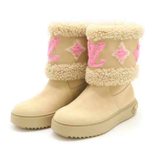 Louis Vuitton Snowdrop Line Suede Calf/Shearling Ankle Boots Limited