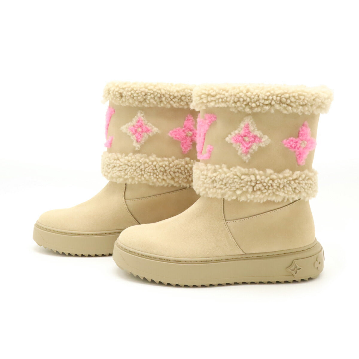 Louis Vuitton Snowdrop Line Suede Calf/Shearling Ankle Boots Limited