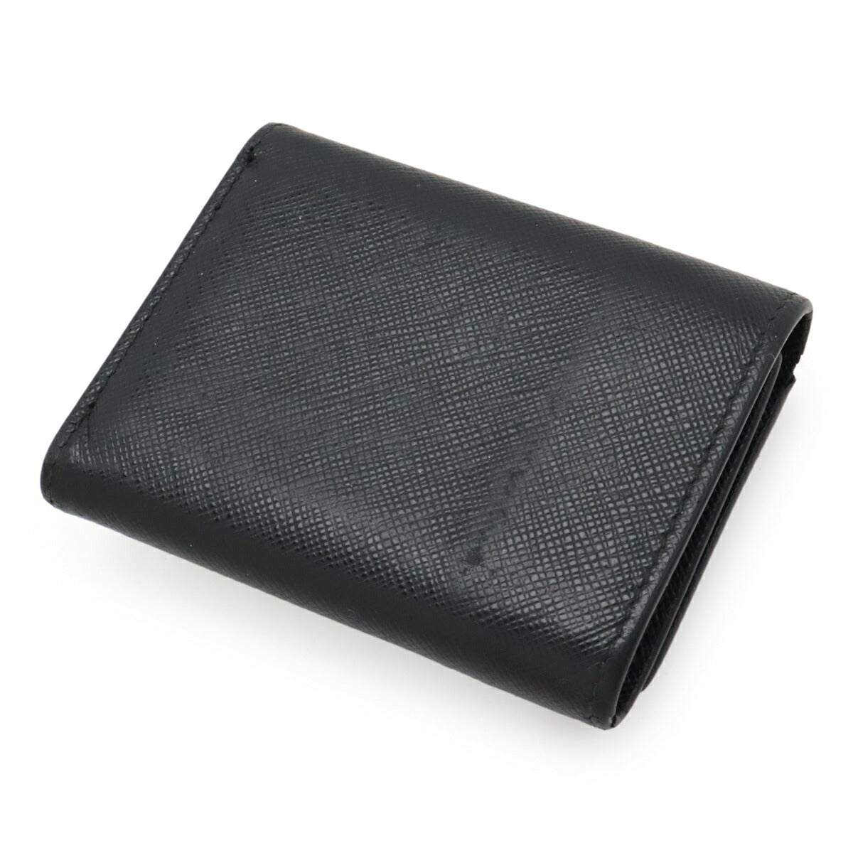 Prada Triangle Logo Saffiano Compact Wallet