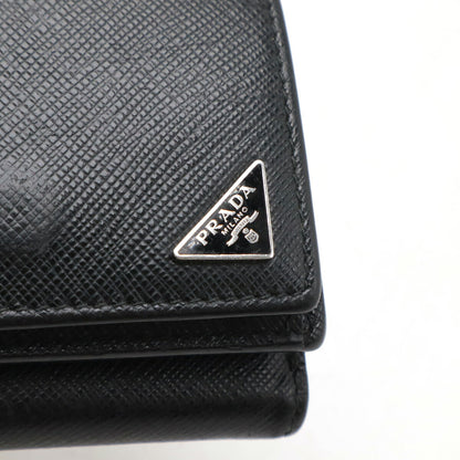 Prada Triangle Logo Saffiano Compact Wallet